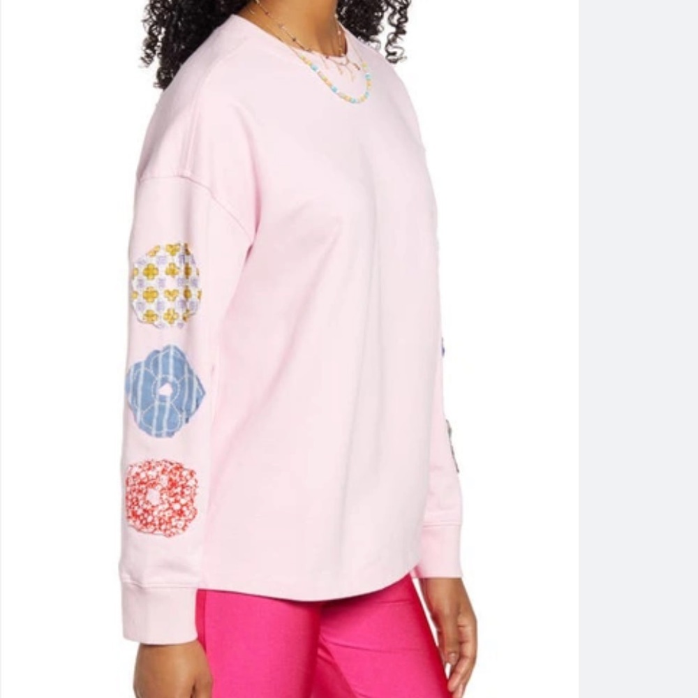 Bp oversized crew neck sweatshirt pink opal flowers